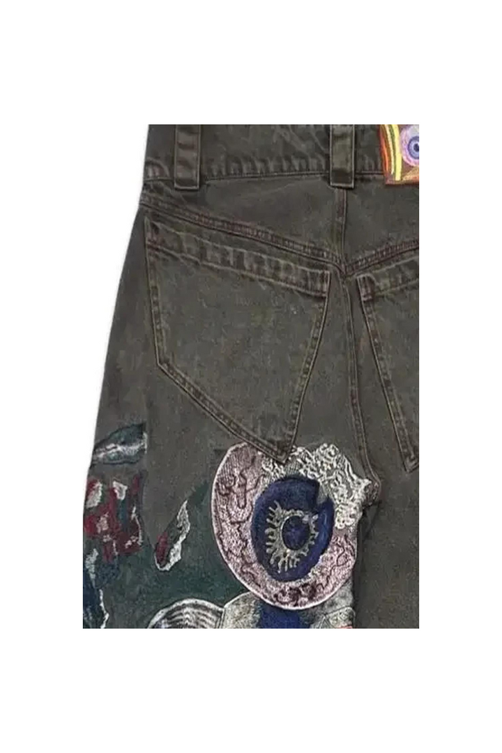 'Apocalyptic Vision' Embroidered Jeans