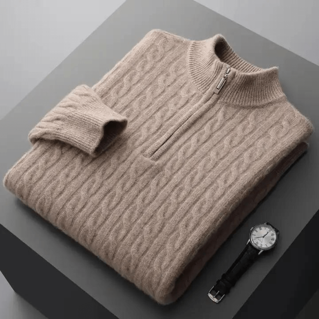 Nuciance - Old money zip-up in cashmere