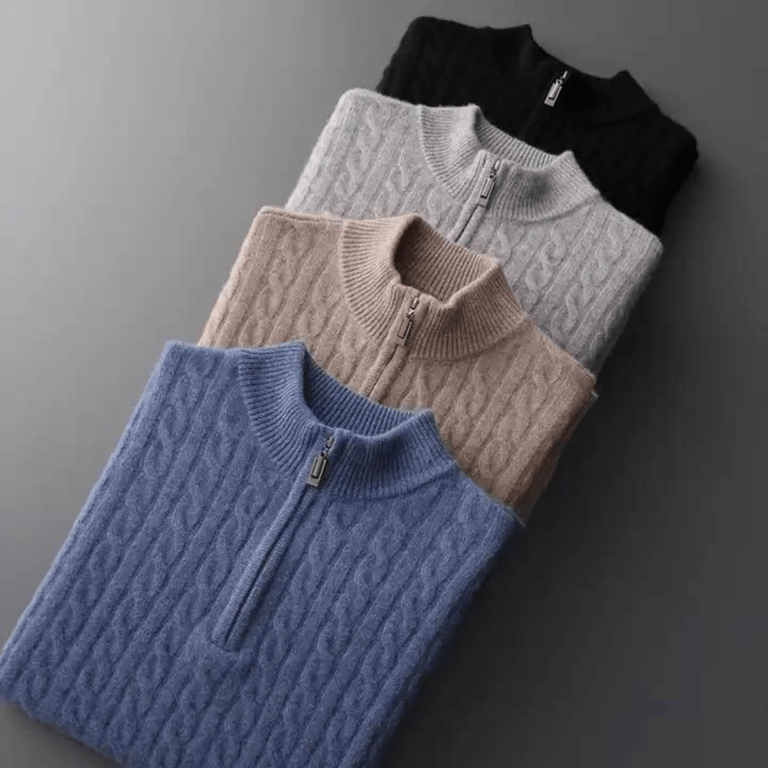 Nuciance - Old money zip-up in cashmere