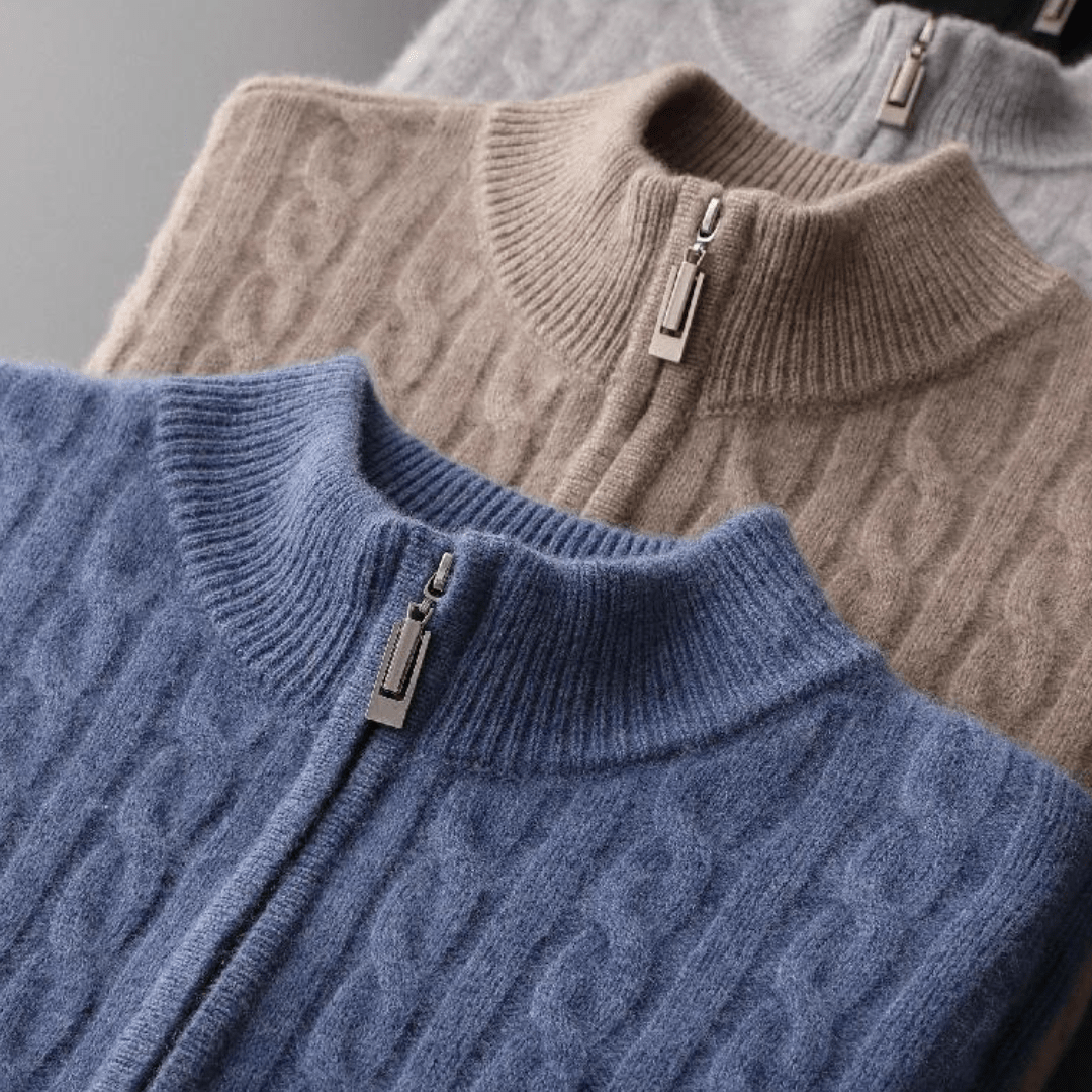 Nuciance - Old money zip-up in cashmere