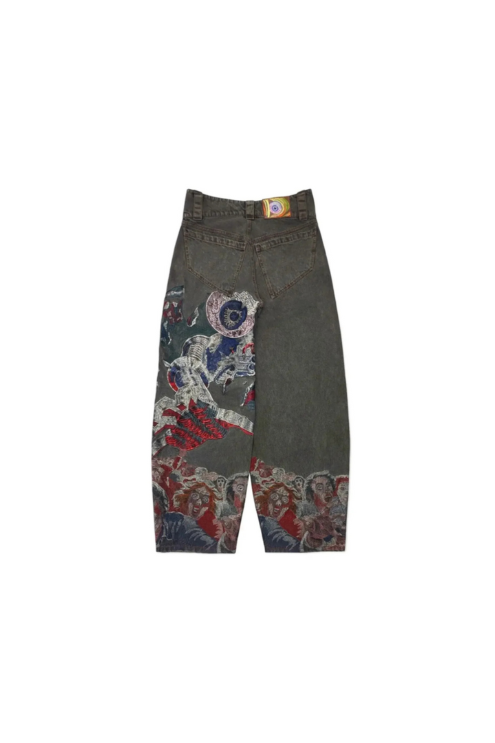 'Apocalyptic Vision' Embroidered Jeans